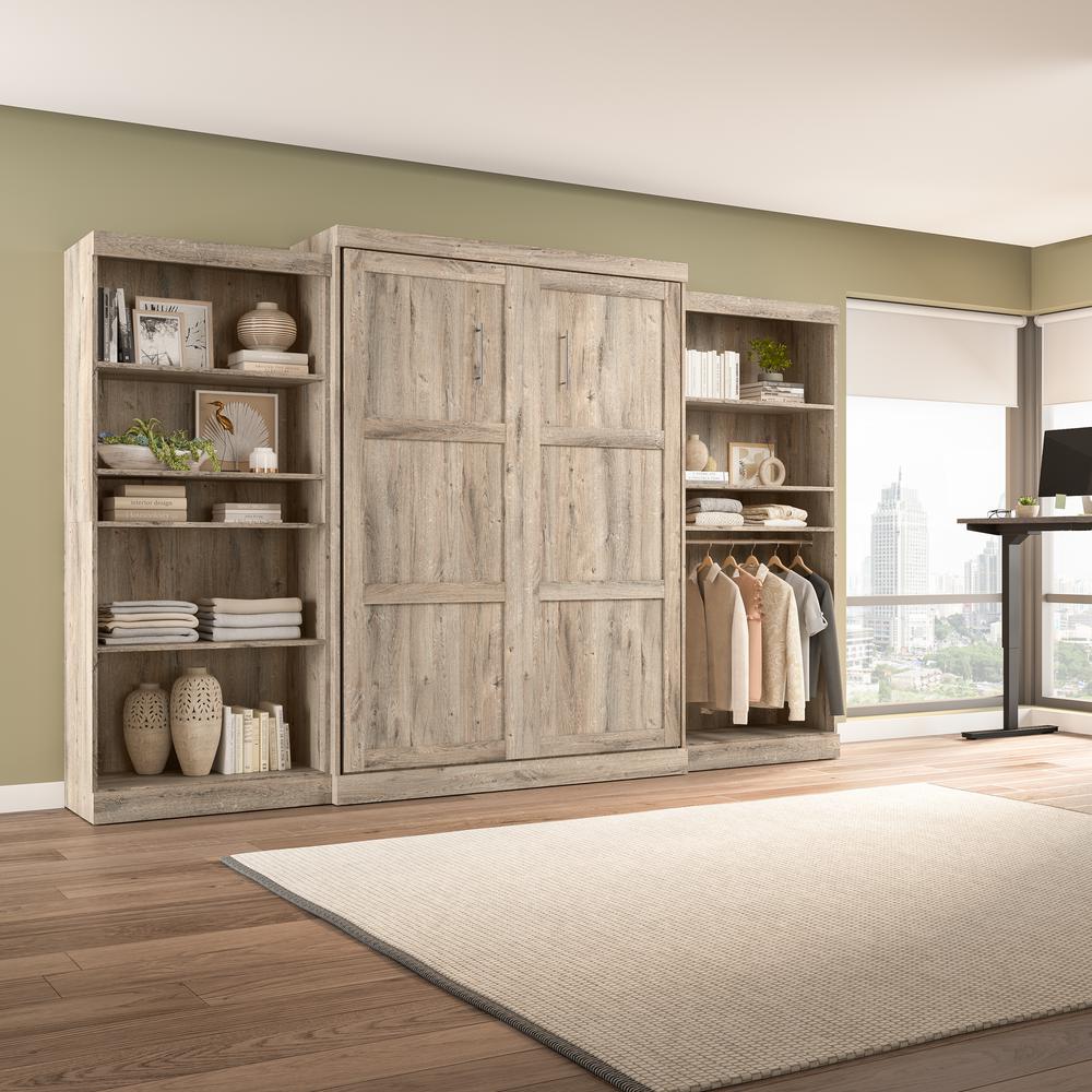 Queen Murphy Bed with 2 Shelving Units, 136-inch Space-Saving Wall Bed. Picture 13