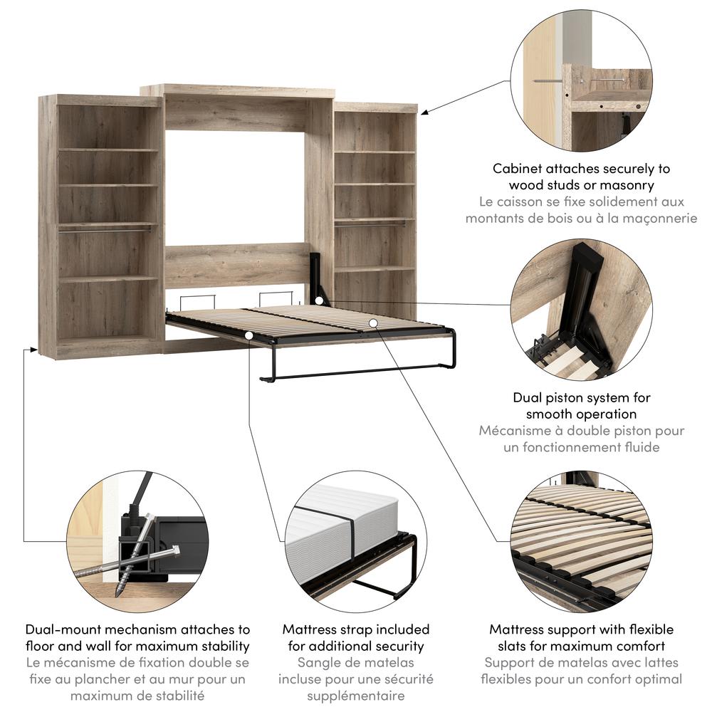 Queen Murphy Bed with 2 Shelving Units, 136-inch Space-Saving Wall Bed. Picture 14