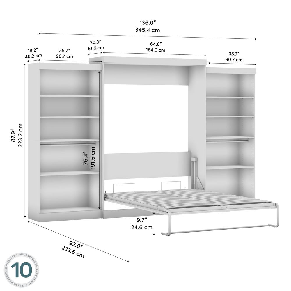 Queen Murphy Bed with 2 Shelving Units, 136-inch Space-Saving Wall Bed. Picture 19