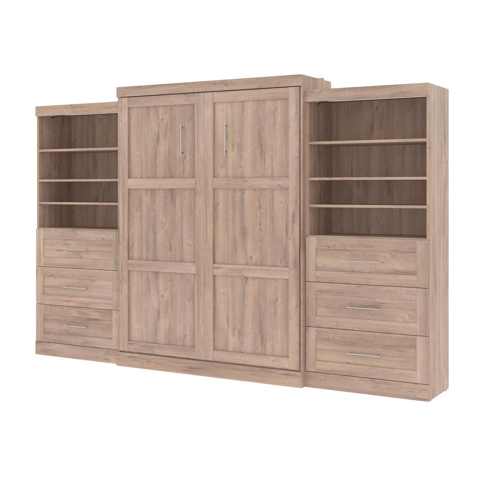 Queen Murphy 2 Shelving Units with Drawers, 136-inch Space-Saving Wall Bed. Picture 2