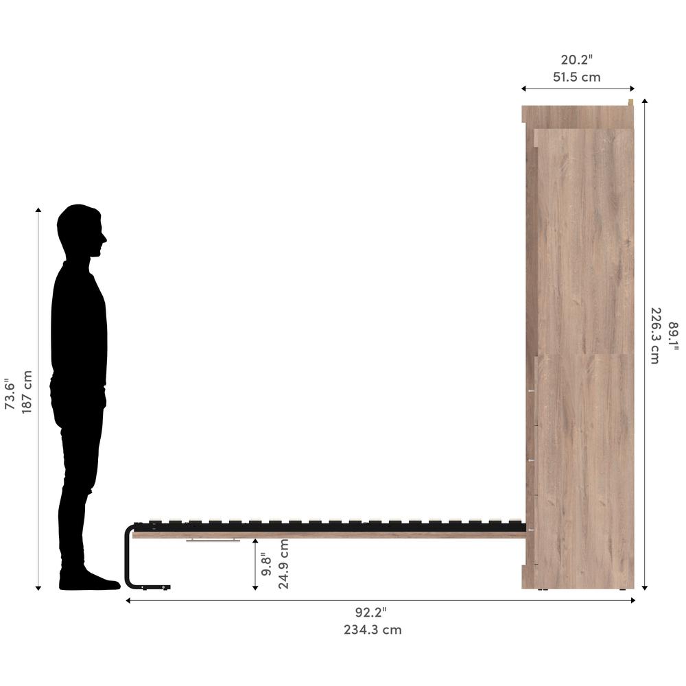 Queen Murphy 2 Shelving Units with Drawers, 136-inch Space-Saving Wall Bed. Picture 19