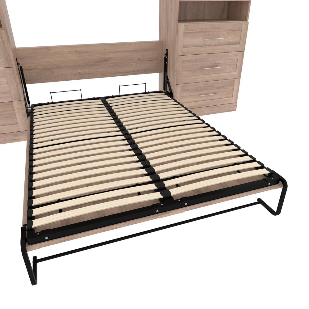 Queen Murphy 2 Shelving Units with Drawers, 136-inch Space-Saving Wall Bed. Picture 23