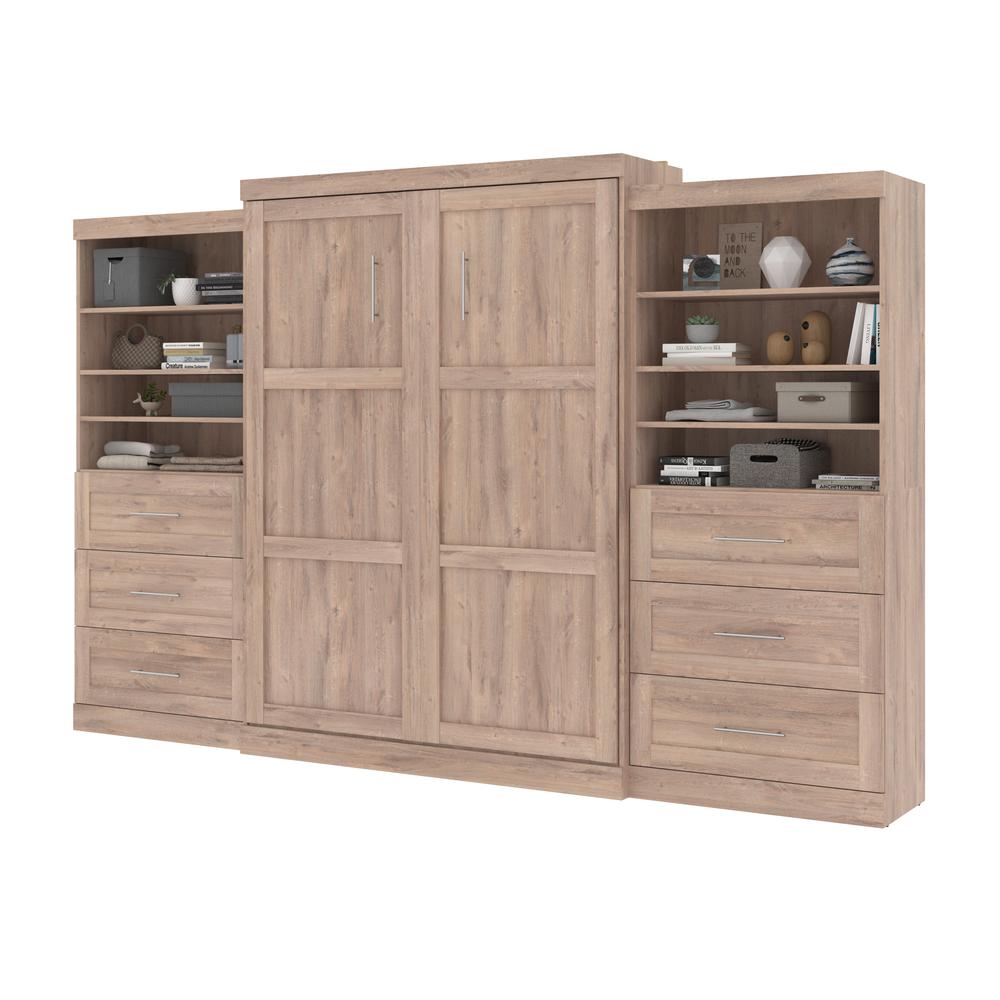 Queen Murphy 2 Shelving Units with Drawers, 136-inch Space-Saving Wall Bed. Picture 27
