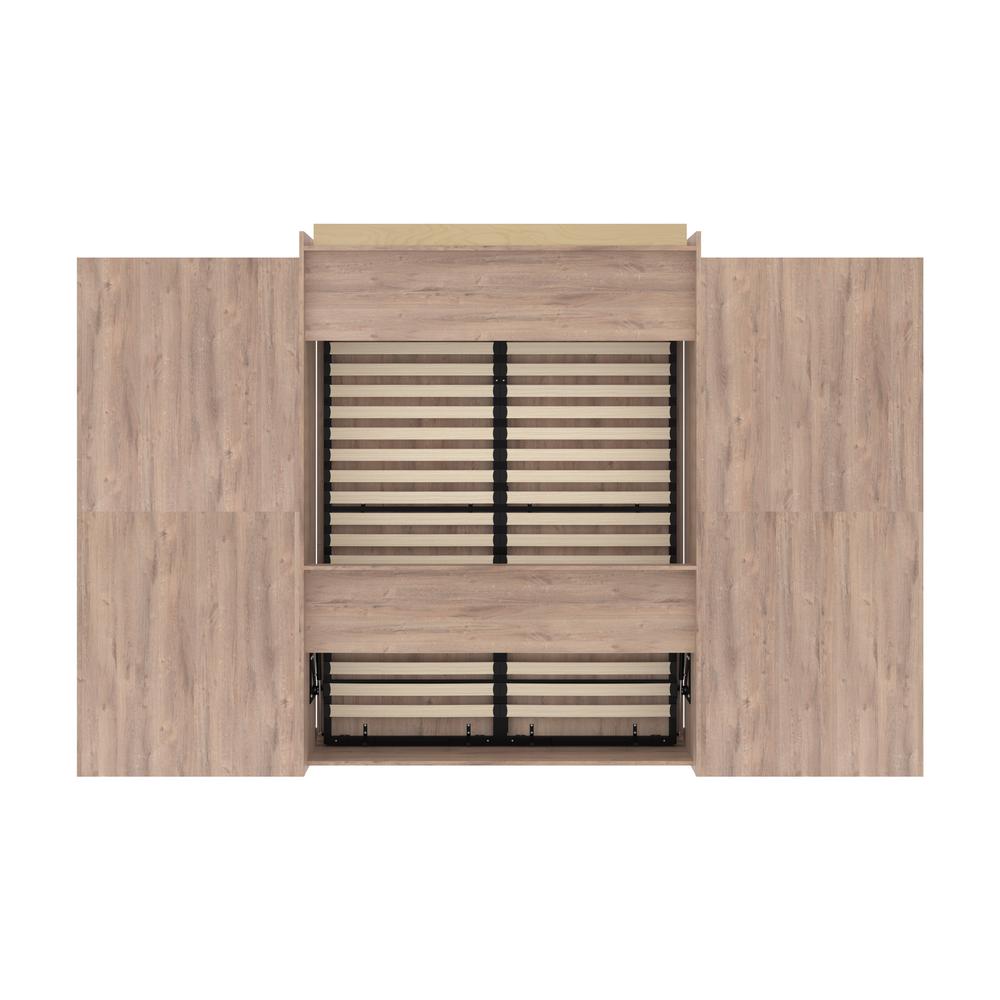 Queen Murphy 2 Shelving Units with Drawers, 136-inch Space-Saving Wall Bed. Picture 5