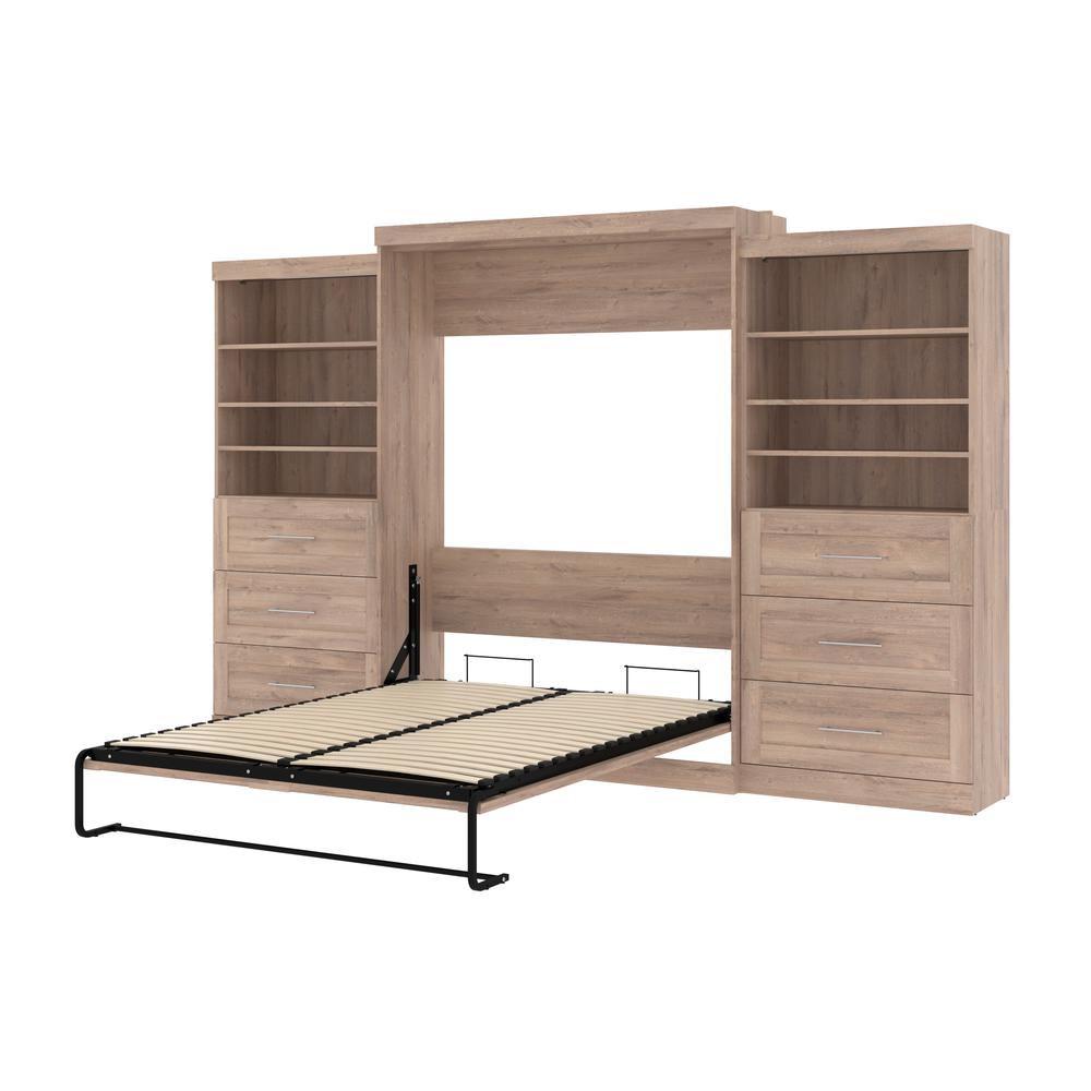 Queen Murphy 2 Shelving Units with Drawers, 136-inch Space-Saving Wall Bed. Picture 7