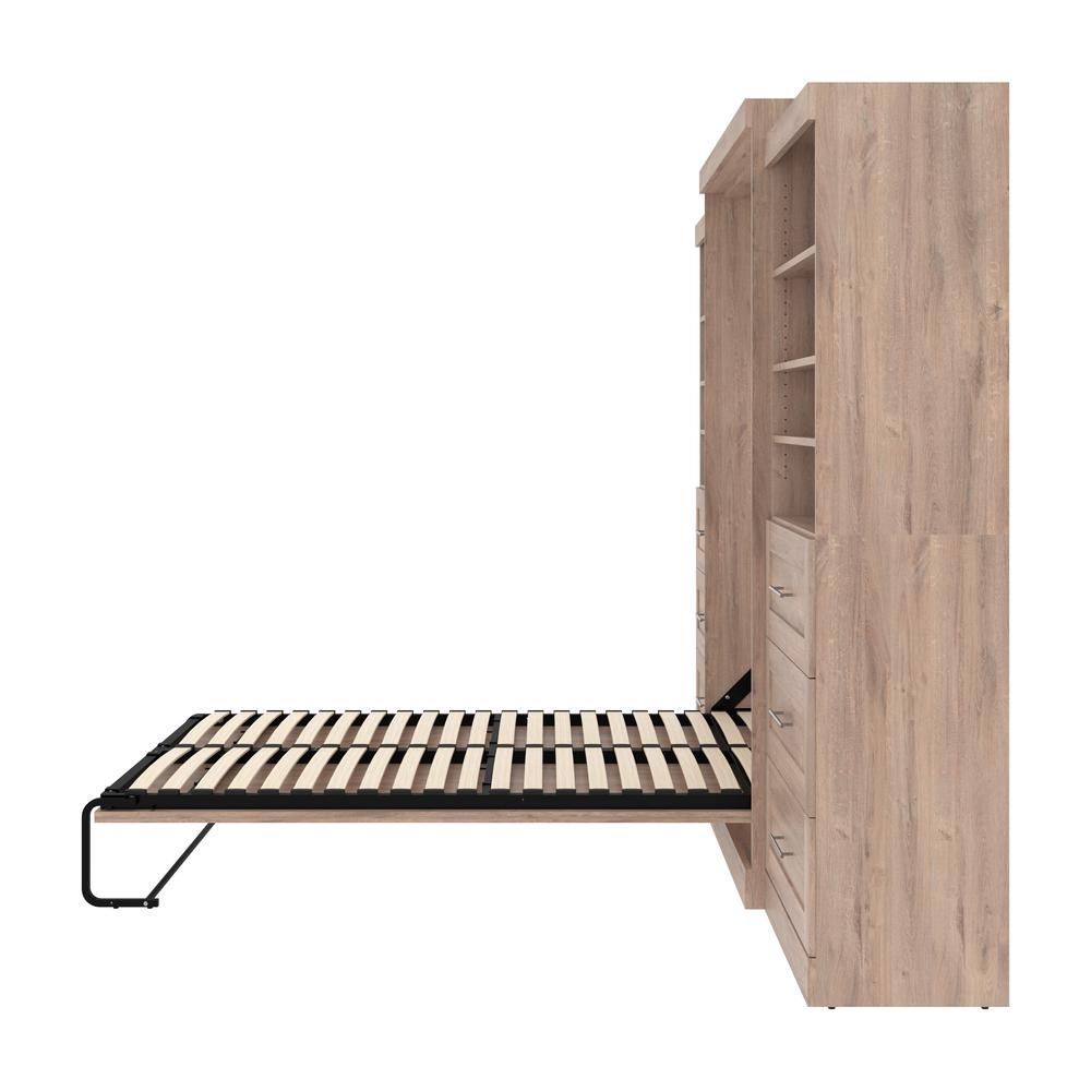 Queen Murphy 2 Shelving Units with Drawers, 136-inch Space-Saving Wall Bed. Picture 9