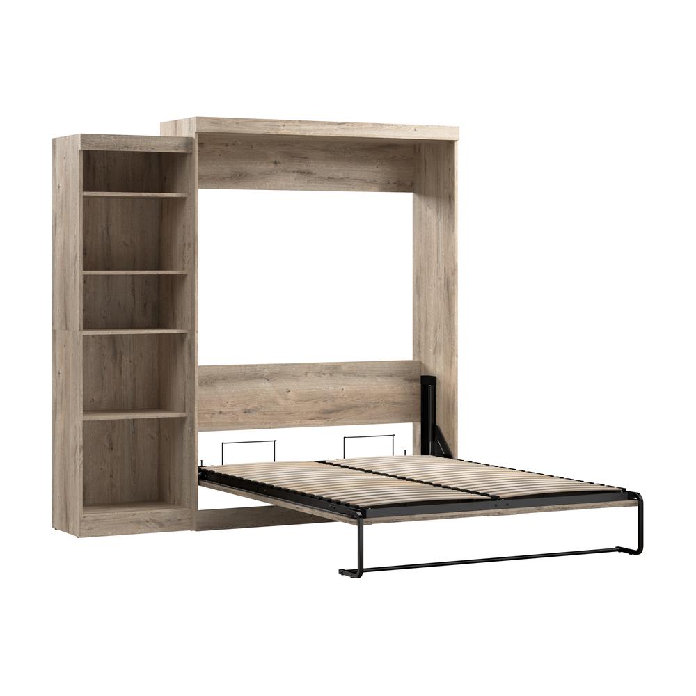 Queen Murphy Shelving Unit, 90-inch Space-Saving Wall Bed for Multipurpose Room. Picture 3