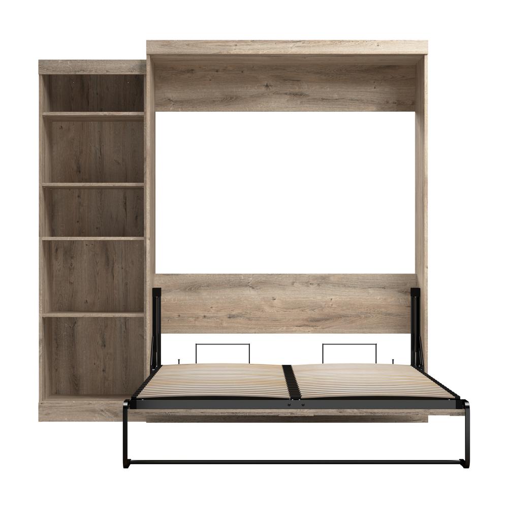 Queen Murphy Shelving Unit, 90-inch Space-Saving Wall Bed for Multipurpose Room. Picture 9
