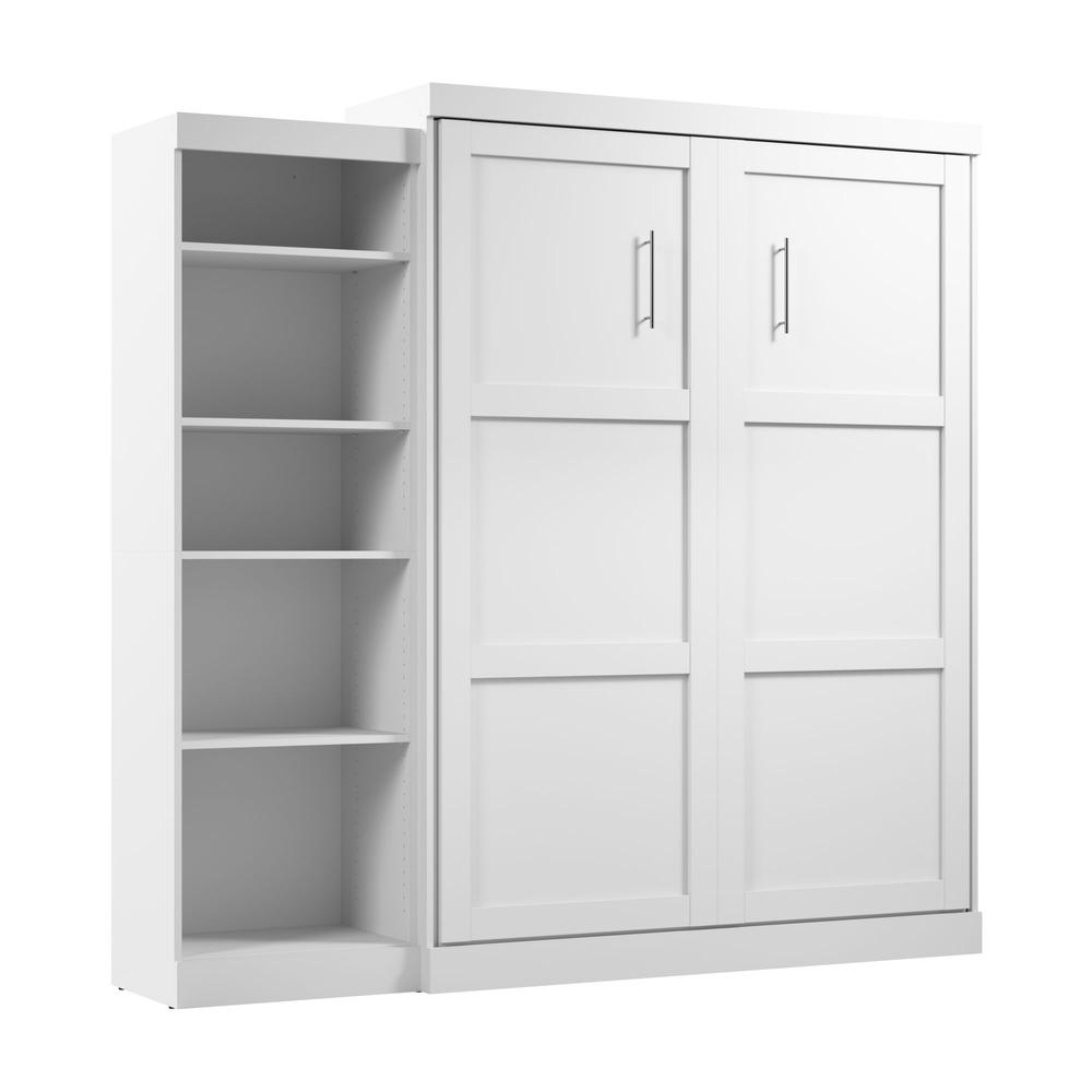 Queen Murphy Shelving Unit, 90-inch Space-Saving Wall Bed for Multipurpose Room. Picture 1