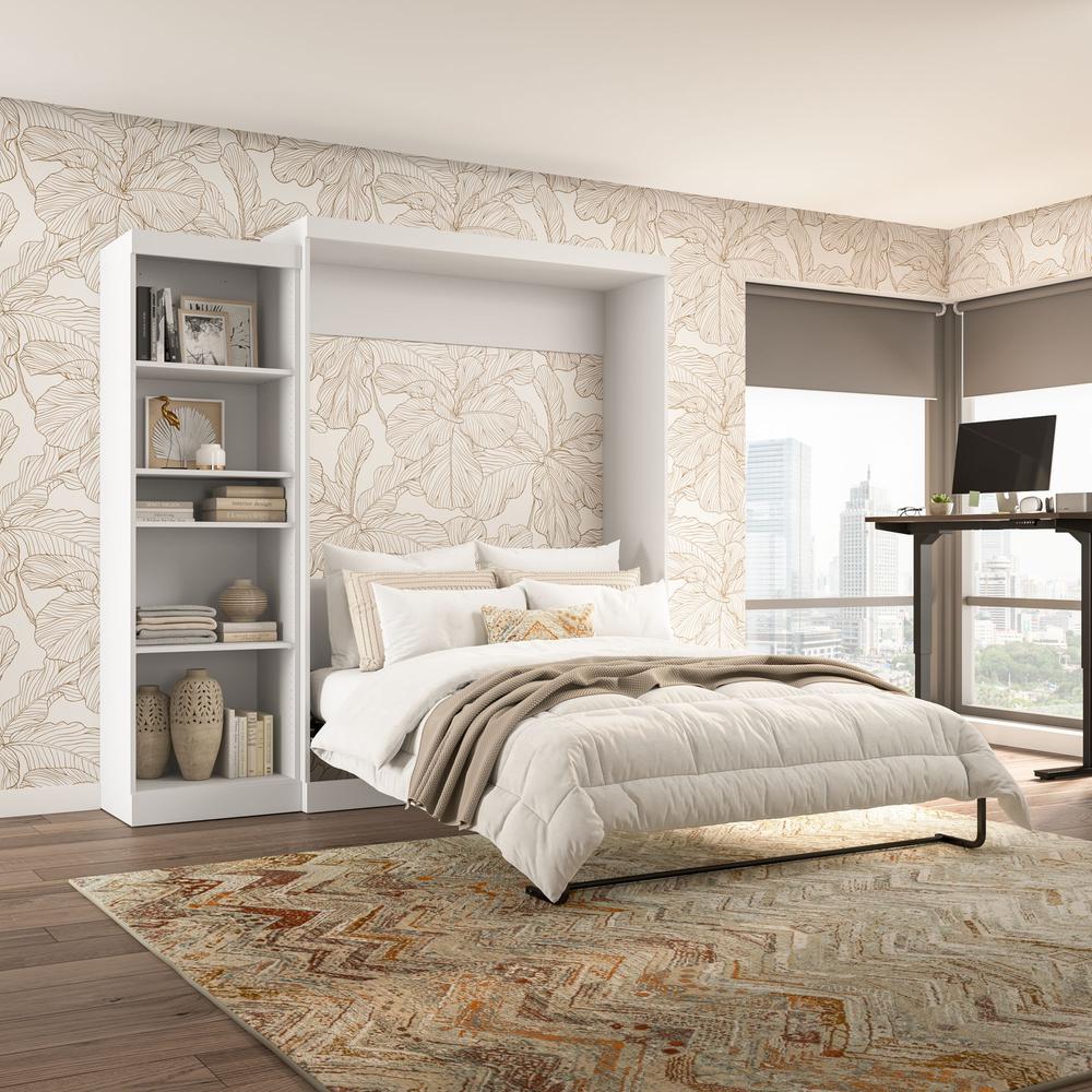 Queen Murphy Shelving Unit, 90-inch Space-Saving Wall Bed for Multipurpose Room. Picture 2