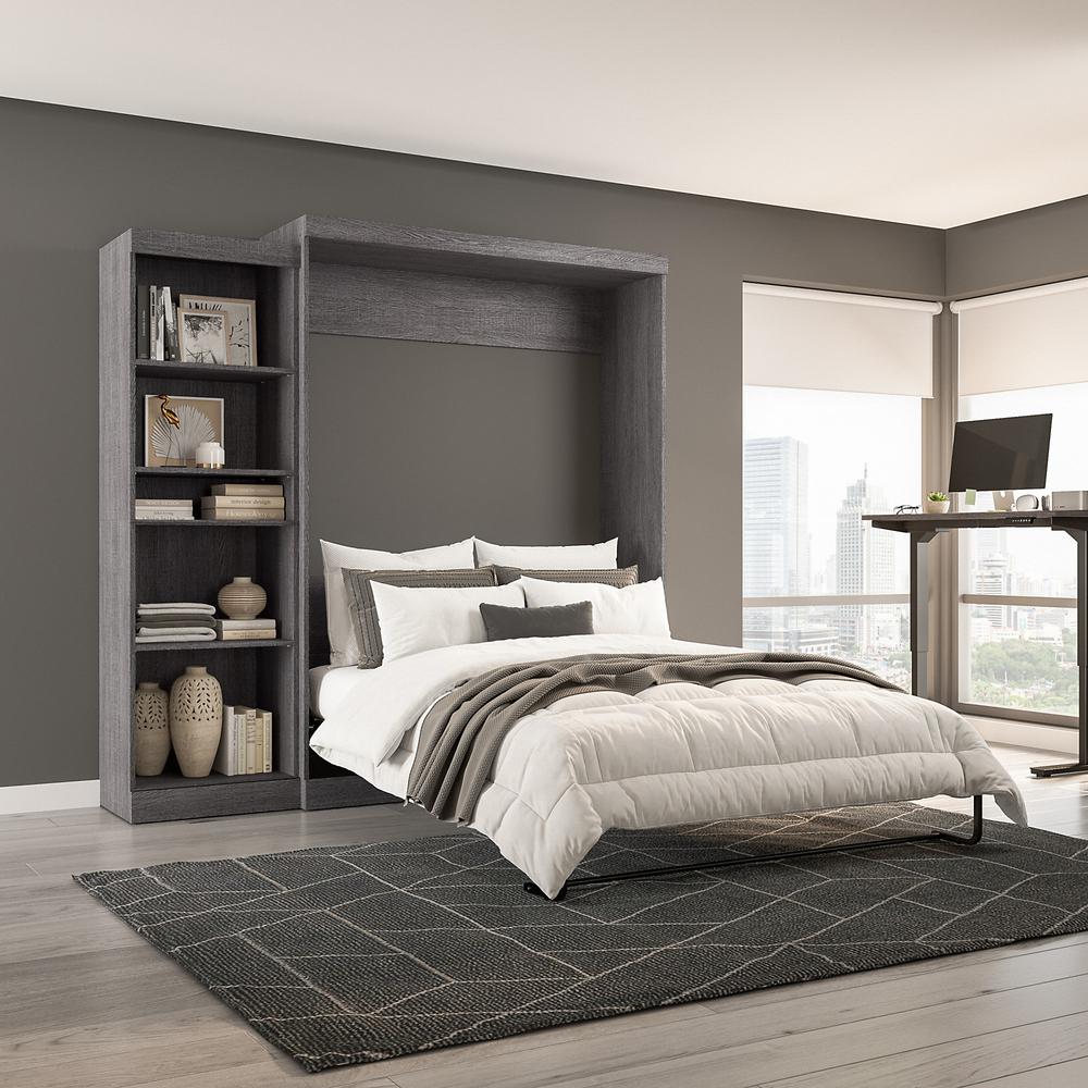 Queen Murphy Bed with Shelving Unit, 90-inch Space-Saving Wall Bed. Picture 6