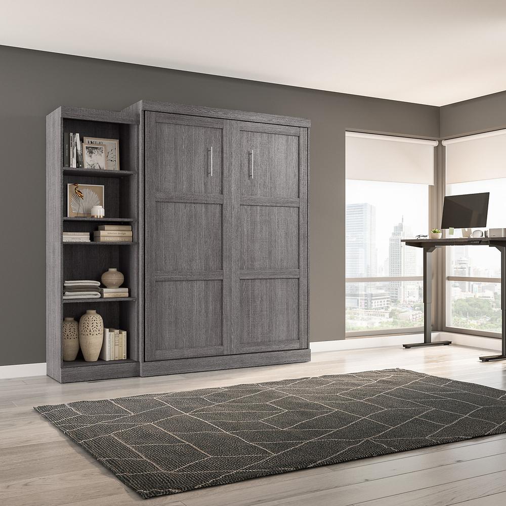Queen Murphy Bed with Shelving Unit, 90-inch Space-Saving Wall Bed. Picture 7