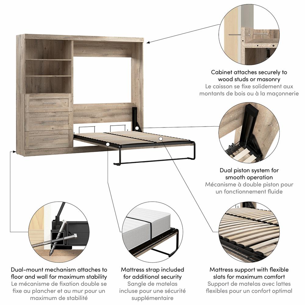 Murphy Unit with Drawers, 95-inch Space-Saving Wall Bed with Storage. Picture 4