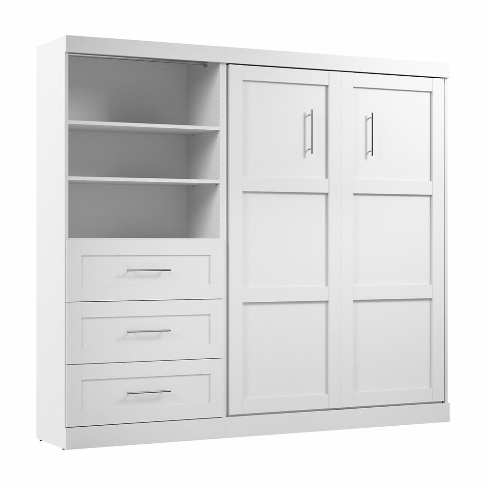 Murphy Bed and Storage Unit with Drawers, 95-inch Space-Saving Wall Bed. Picture 1