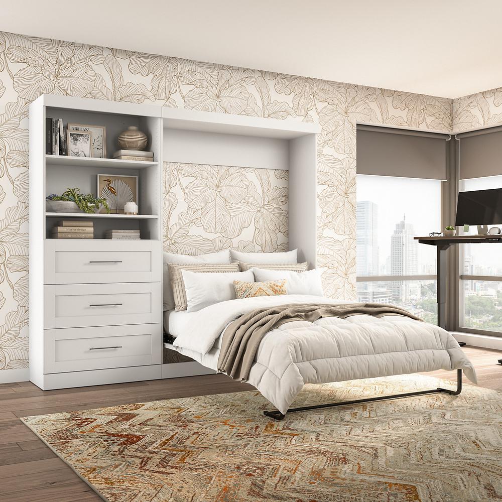 Murphy Bed and Storage Unit with Drawers, 95-inch Space-Saving Wall Bed. Picture 2