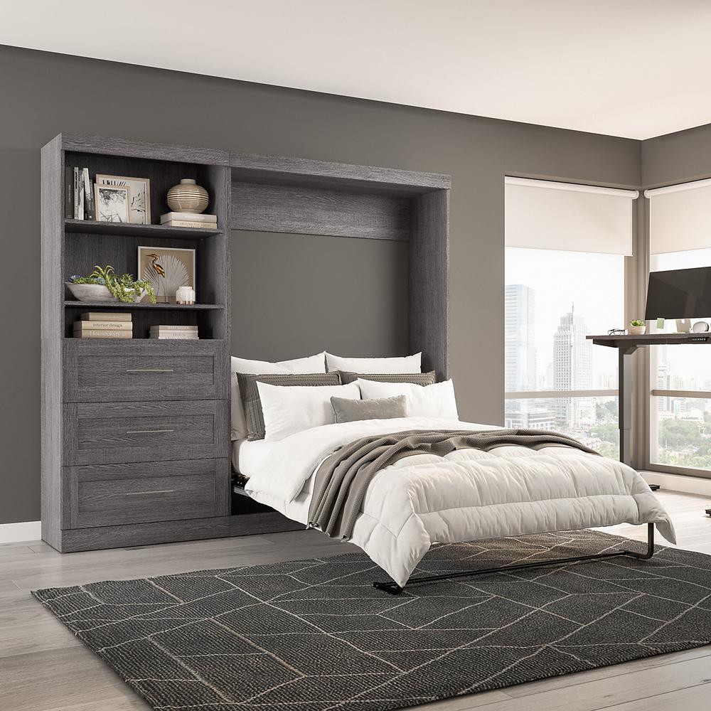 Murphy Bed and Storage Unit with Drawers, 95-inch Space-Saving Wall Bed. Picture 3