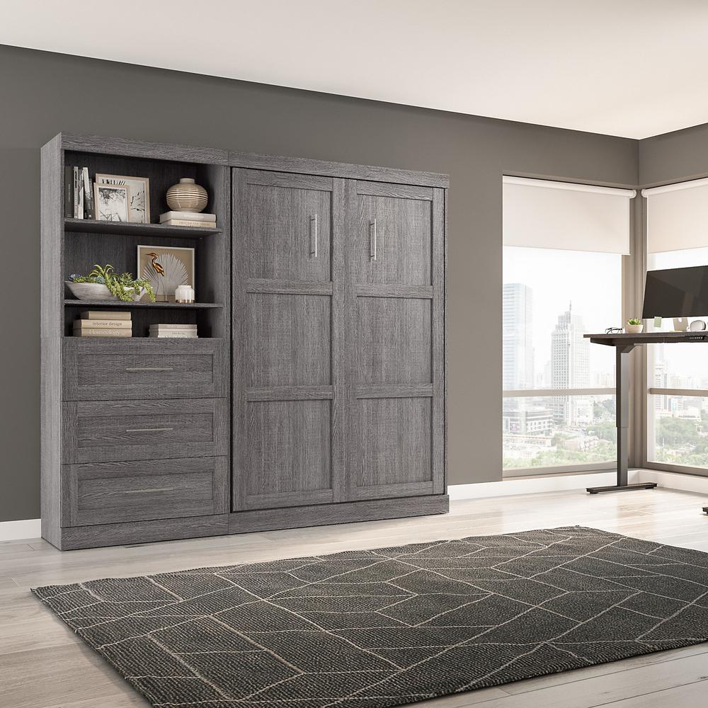 Murphy Bed and Storage Unit with Drawers, 95-inch Space-Saving Wall Bed. Picture 4