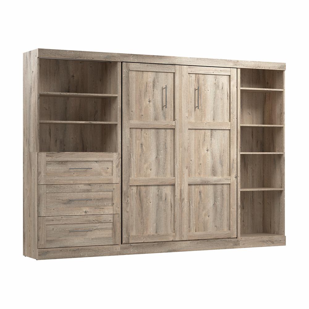 Murphy Shelving and Drawers, 120-inch Space-Saving Wall Bed with Storage. Picture 1