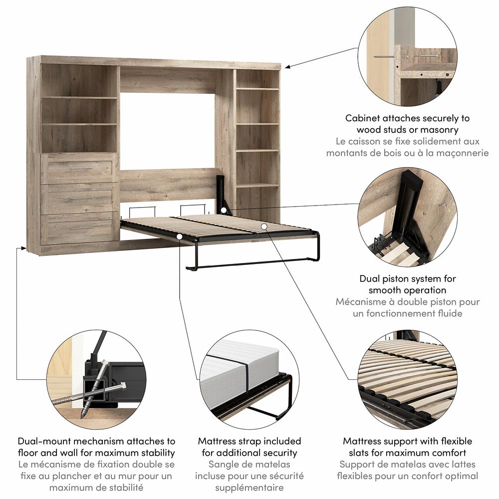 Murphy Shelving and Drawers, 120-inch Space-Saving Wall Bed with Storage. Picture 3