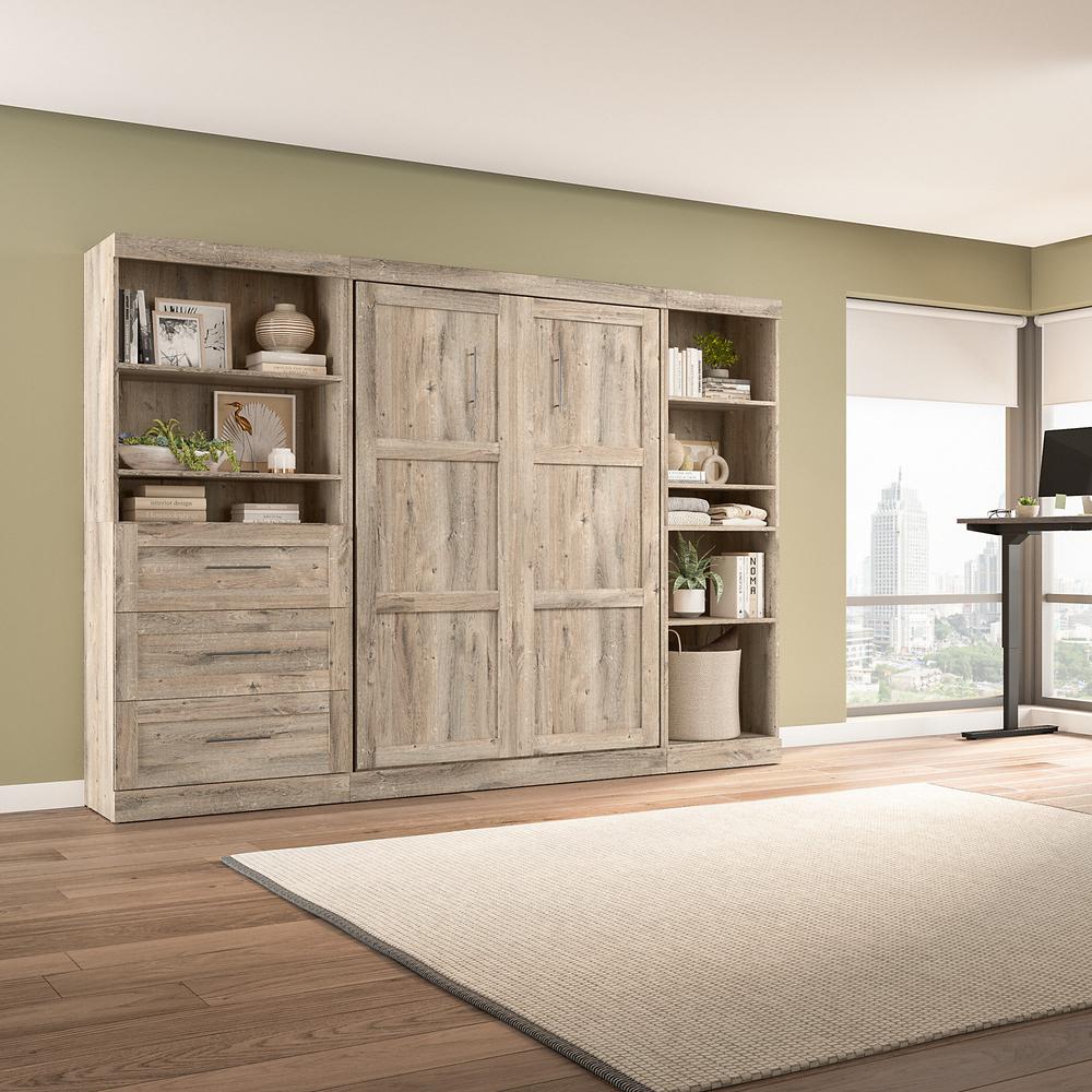Murphy Shelving and Drawers, 120-inch Space-Saving Wall Bed with Storage. Picture 7
