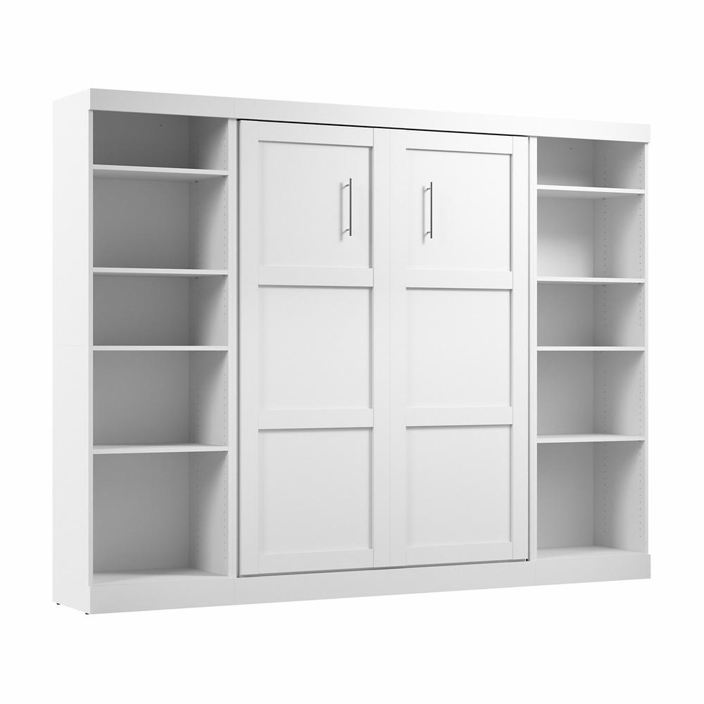 Murphy Bed with 2 Shelving Units, 109-inch Space-Saving Wall Bed with Storage. Picture 1