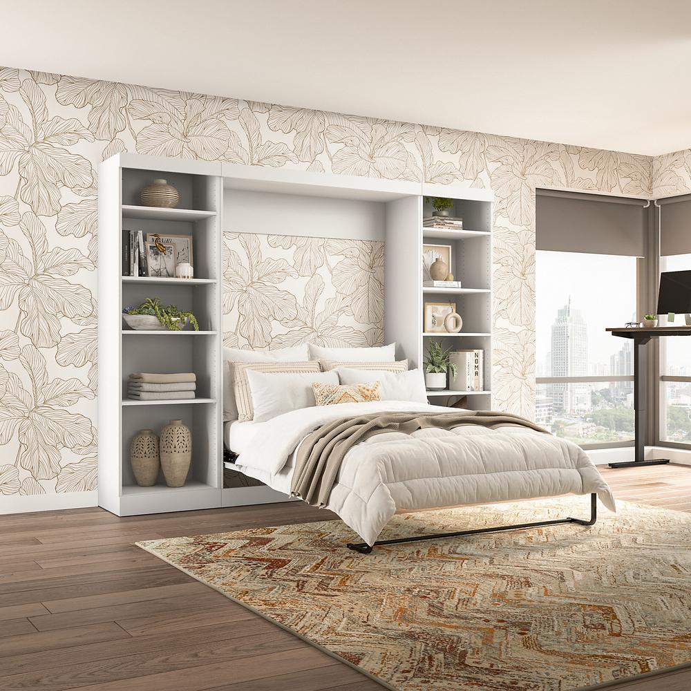 Murphy Bed with 2 Shelving Units, 109-inch Space-Saving Wall Bed with Storage. Picture 2