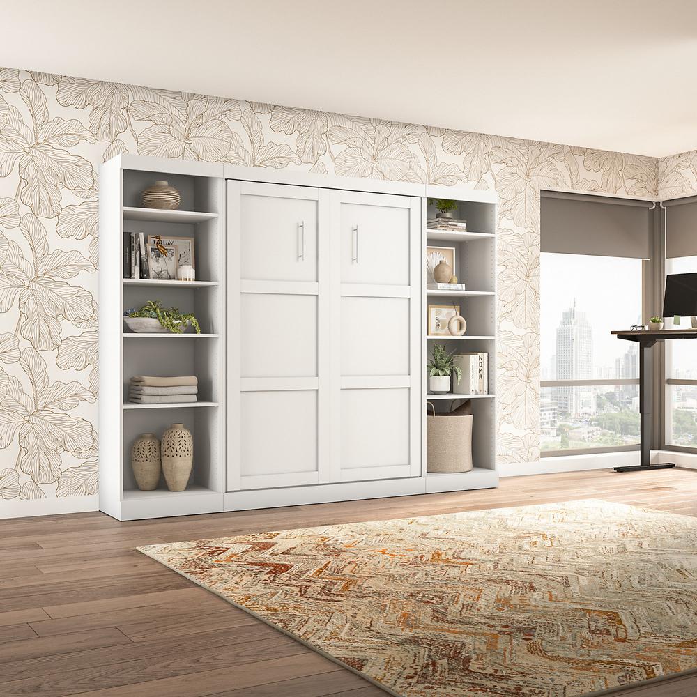 Murphy Bed with 2 Shelving Units, 109-inch Space-Saving Wall Bed with Storage. Picture 3