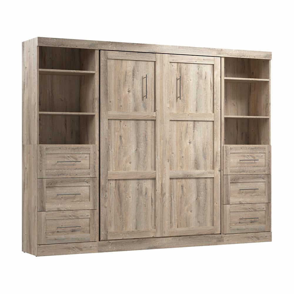Murphy 2 Shelving Units with Drawers, 109-inch Space-Saving Wall Bed. Picture 1