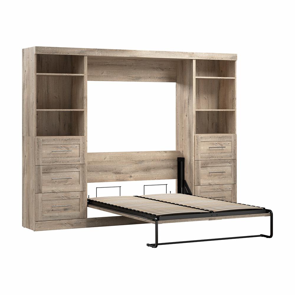 Murphy 2 Shelving Units with Drawers, 109-inch Space-Saving Wall Bed. Picture 7