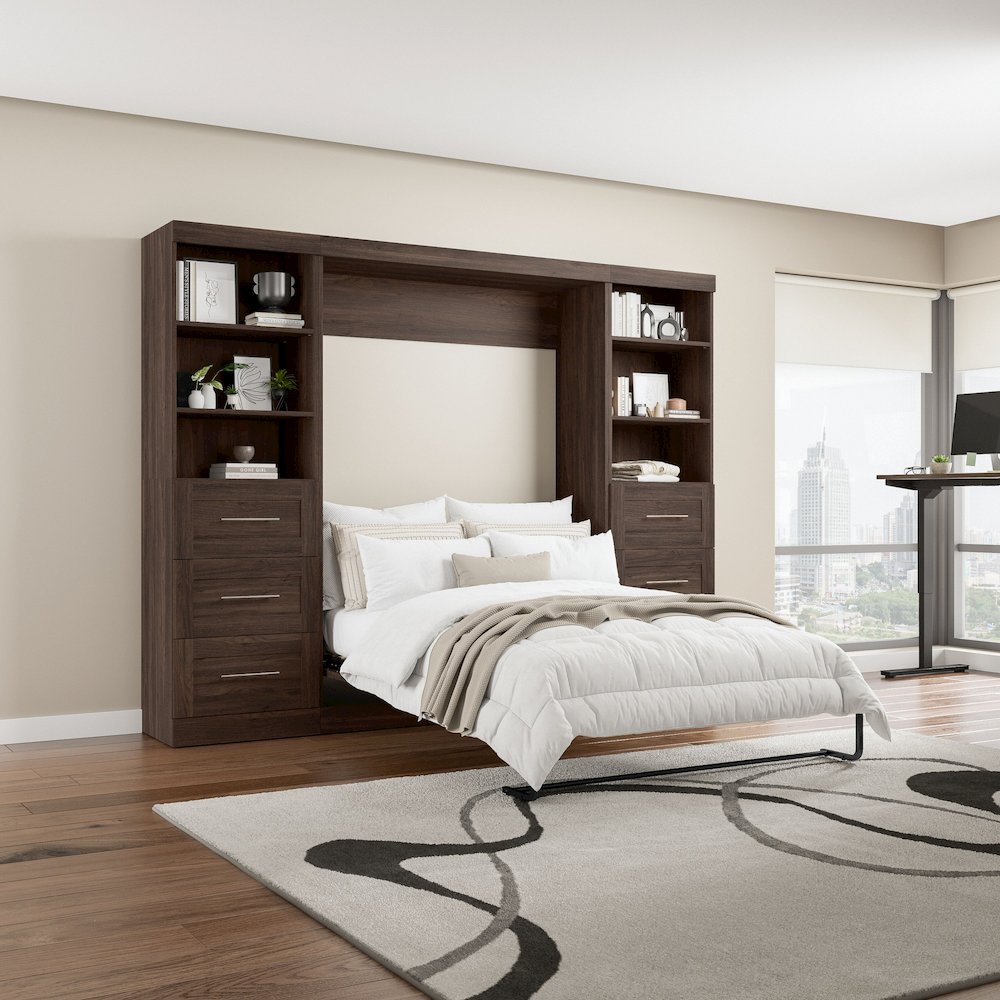 Pur Full Murphy Bed and 2 Shelving Units with Drawers (109W). Picture 2