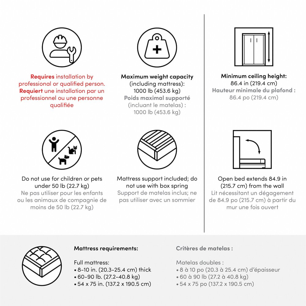 Pur Full Murphy Bed and 2 Shelving Units with Drawers (109W). Picture 8