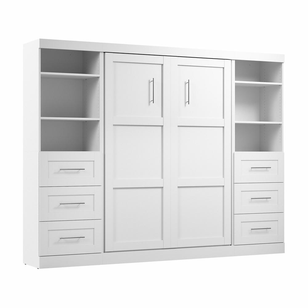 Murphy Bed and 2 Shelving Units with Drawers, 109-inch Space-Saving Wall Bed. Picture 1