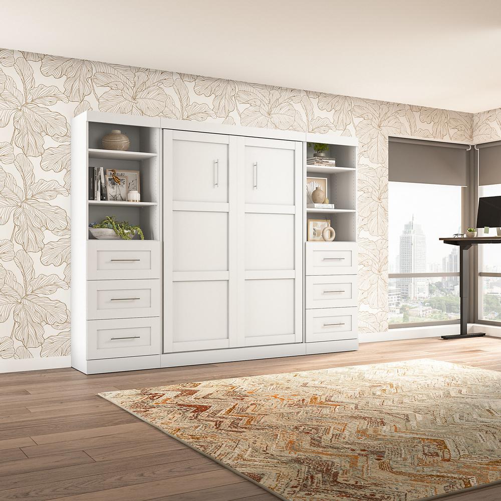 Murphy Bed and 2 Shelving Units with Drawers, 109-inch Space-Saving Wall Bed. Picture 3