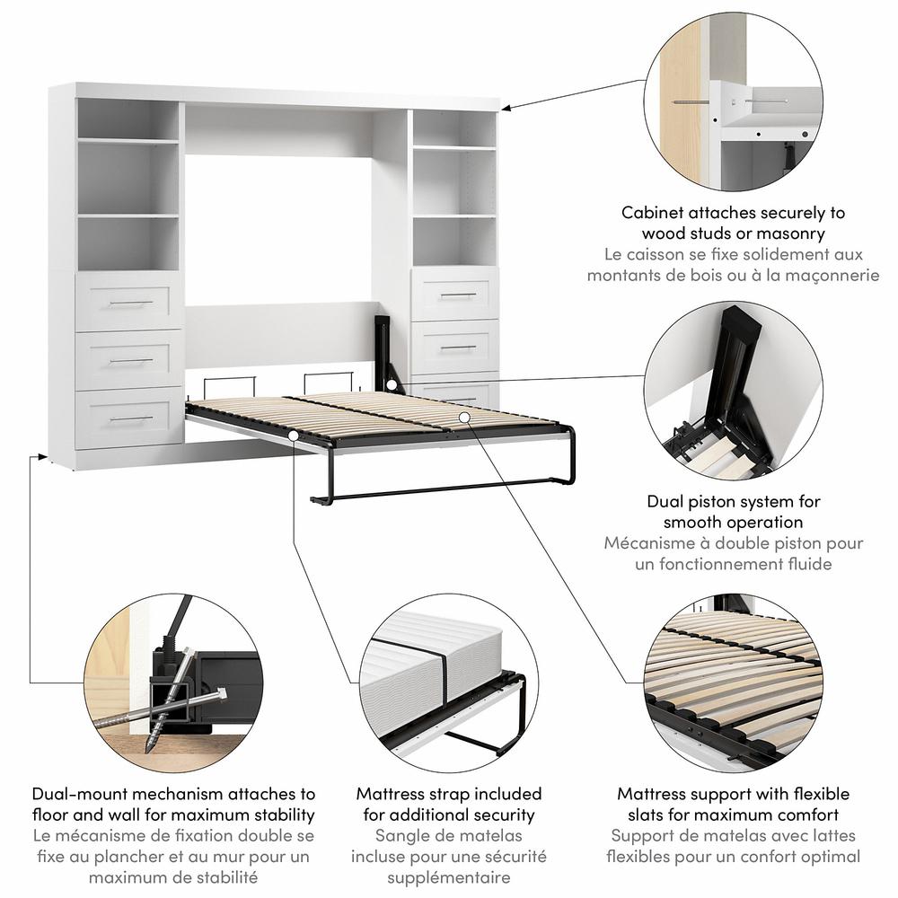 Murphy Bed and 2 Shelving Units with Drawers, 109-inch Space-Saving Wall Bed. Picture 7