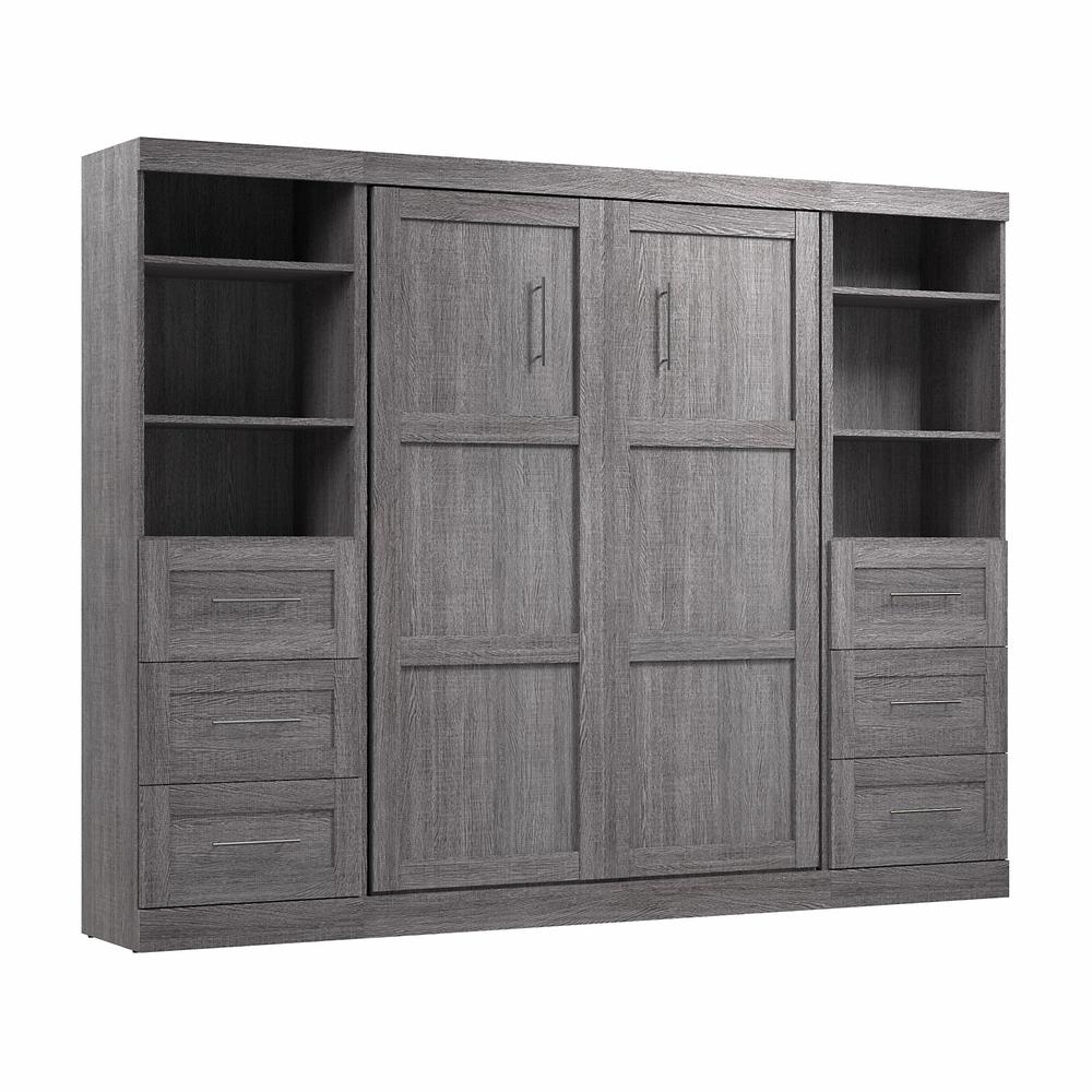 Murphy Bed and 2 Shelving Units with Drawers, 109-inch Space-Saving Wall Bed. Picture 1