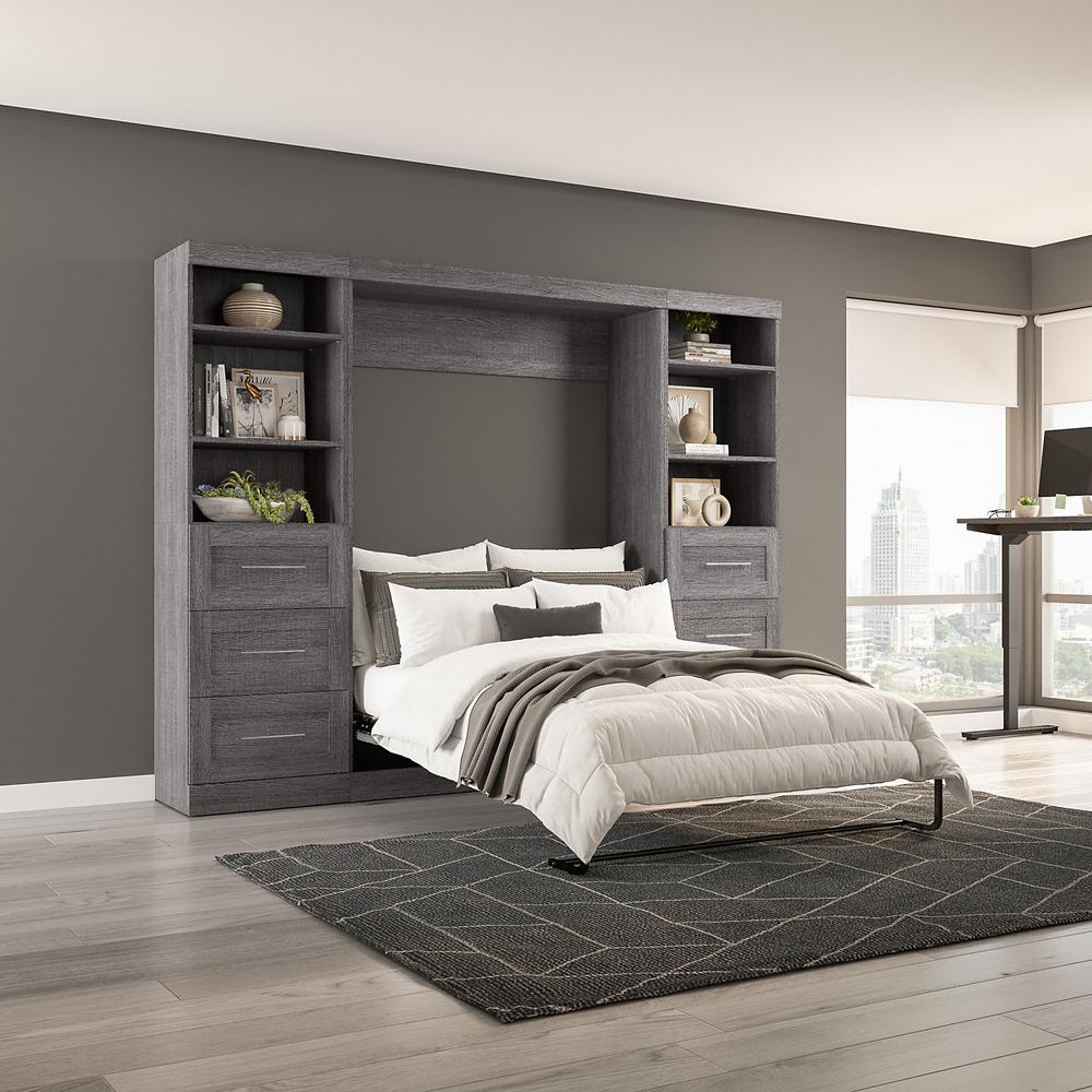 Murphy Bed and 2 Shelving Units with Drawers, 109-inch Space-Saving Wall Bed. Picture 6