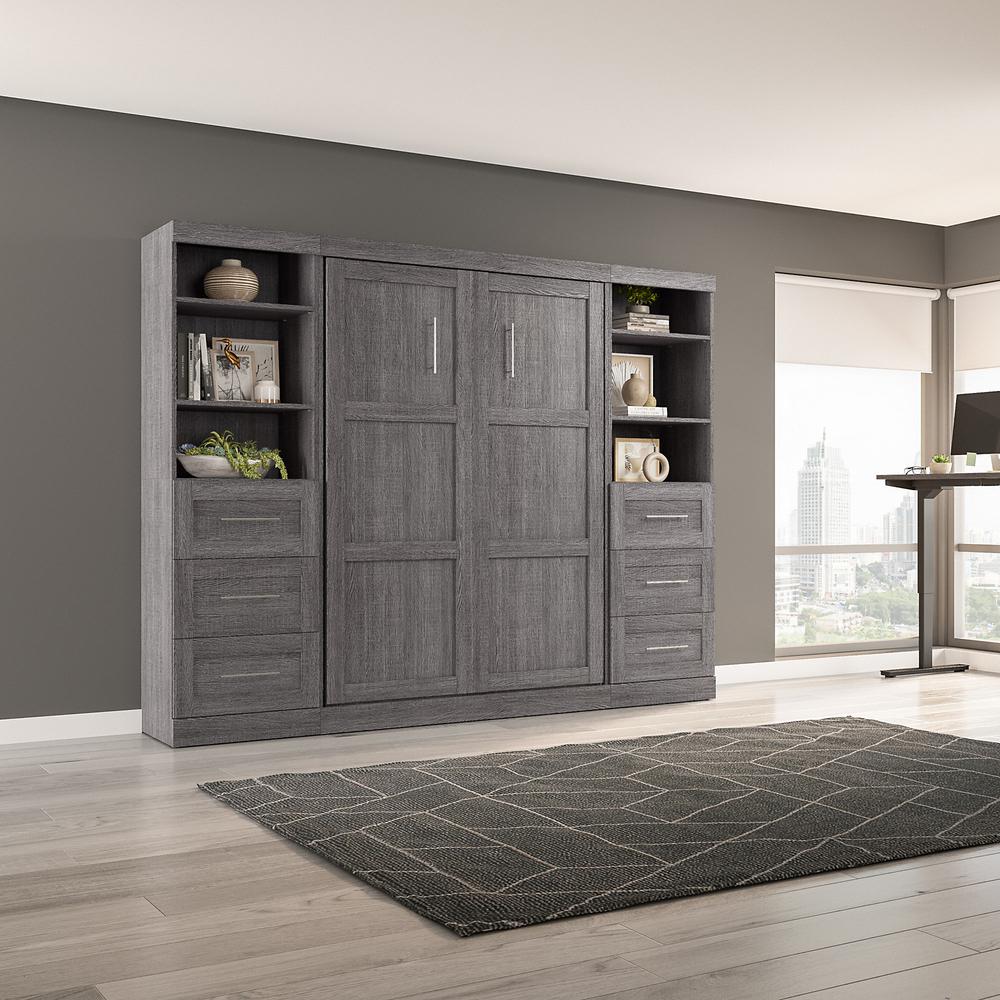Murphy Bed and 2 Shelving Units with Drawers, 109-inch Space-Saving Wall Bed. Picture 7