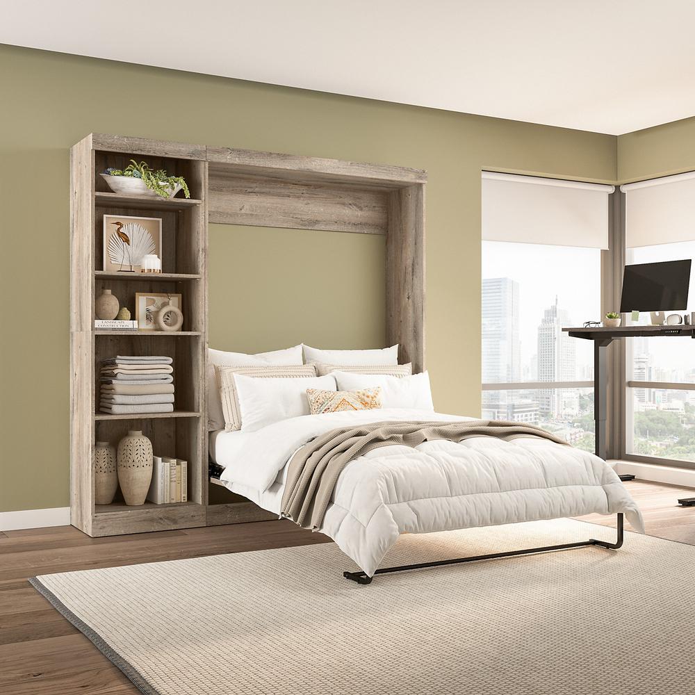 Murphy Bed with Shelving Unit, 84-inch Space-Saving Wall Bed. Picture 5