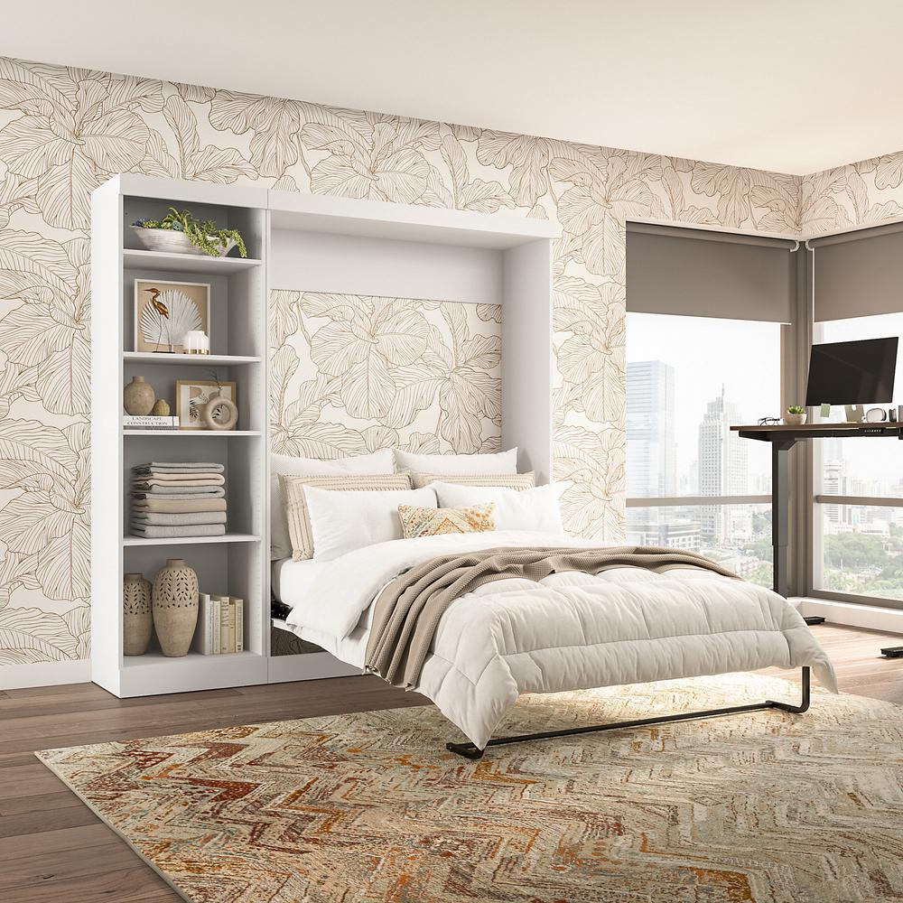 Murphy Bed with Shelving Unit, 84-inch Space-Saving Wall Bed. Picture 2