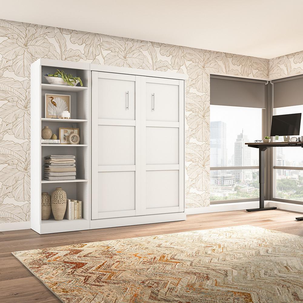Murphy Bed with Shelving Unit, 84-inch Space-Saving Wall Bed. Picture 3