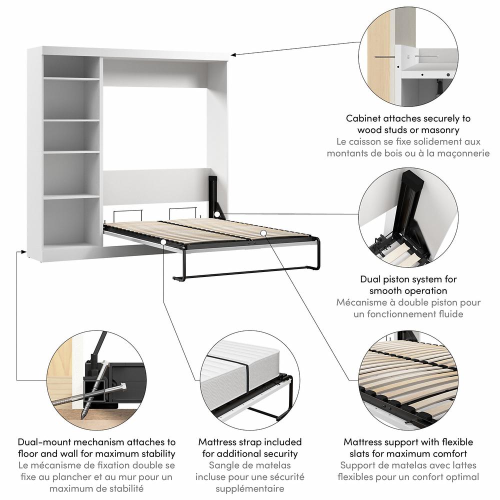 Murphy Bed with Shelving Unit, 84-inch Space-Saving Wall Bed. Picture 4