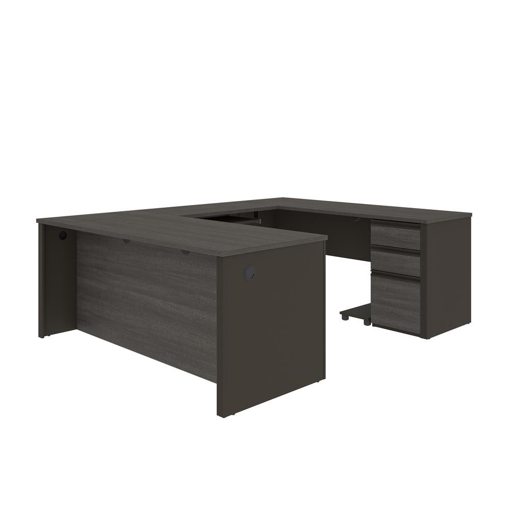 72W U-Shaped Executive Desk with Pedestal. Picture 2