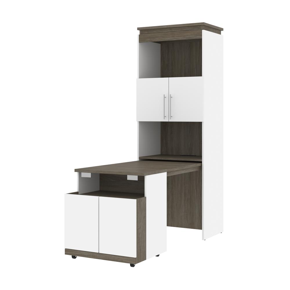 Orion 30W Tall Storage Cabinet with Doors and Fold-Out Desk. Picture 7