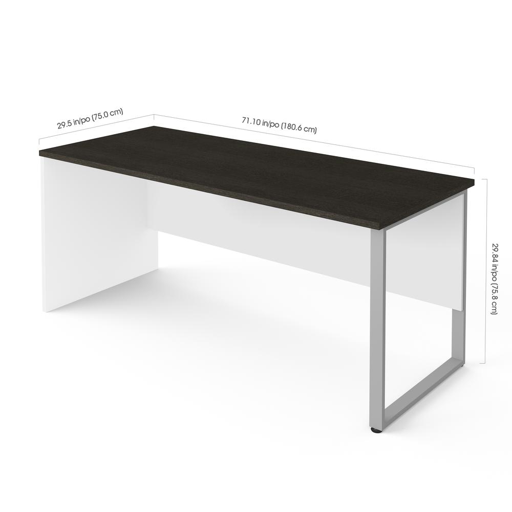 72W Table Desk with Rectangular Metal Leg. Picture 2