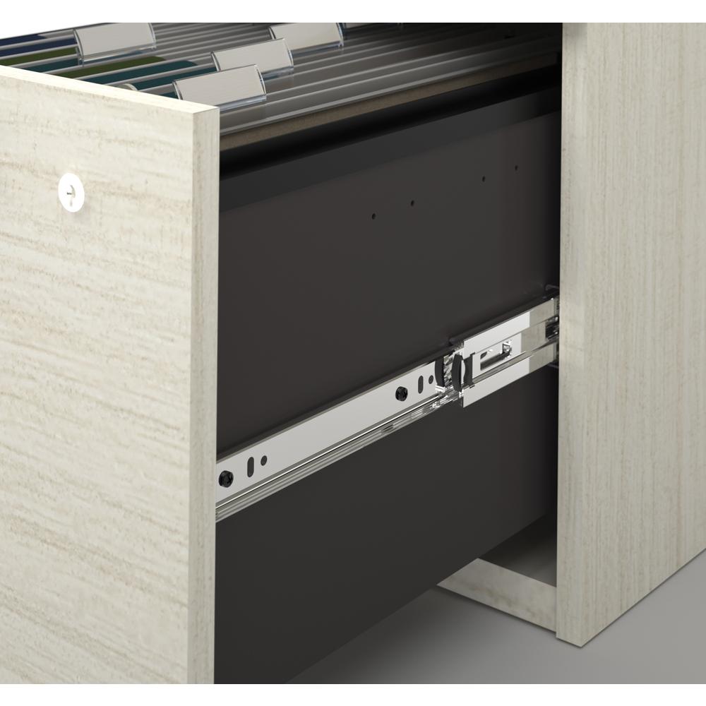 66W U or L-Shaped Executive Office Desk with Pedestal and Hutch. Picture 2