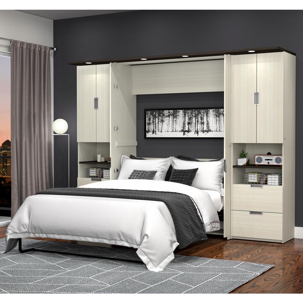 Lumina Full Murphy Bed with Desk and 2 Storage Cabinets (107W). Picture 11
