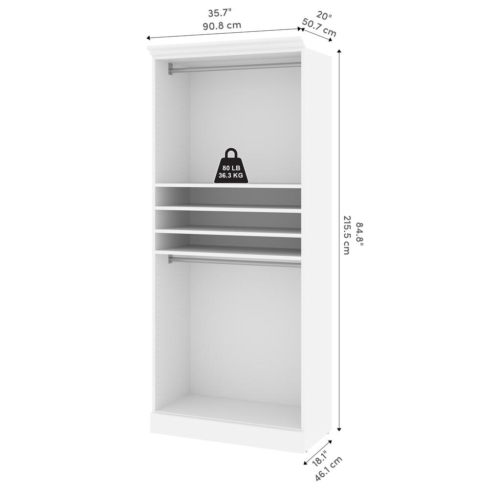 Versatile 36W Closet Organizer in White. Picture 4