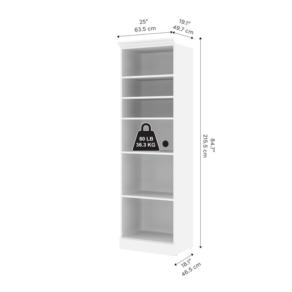 Versatile 25W Closet Organizer in White. Picture 11