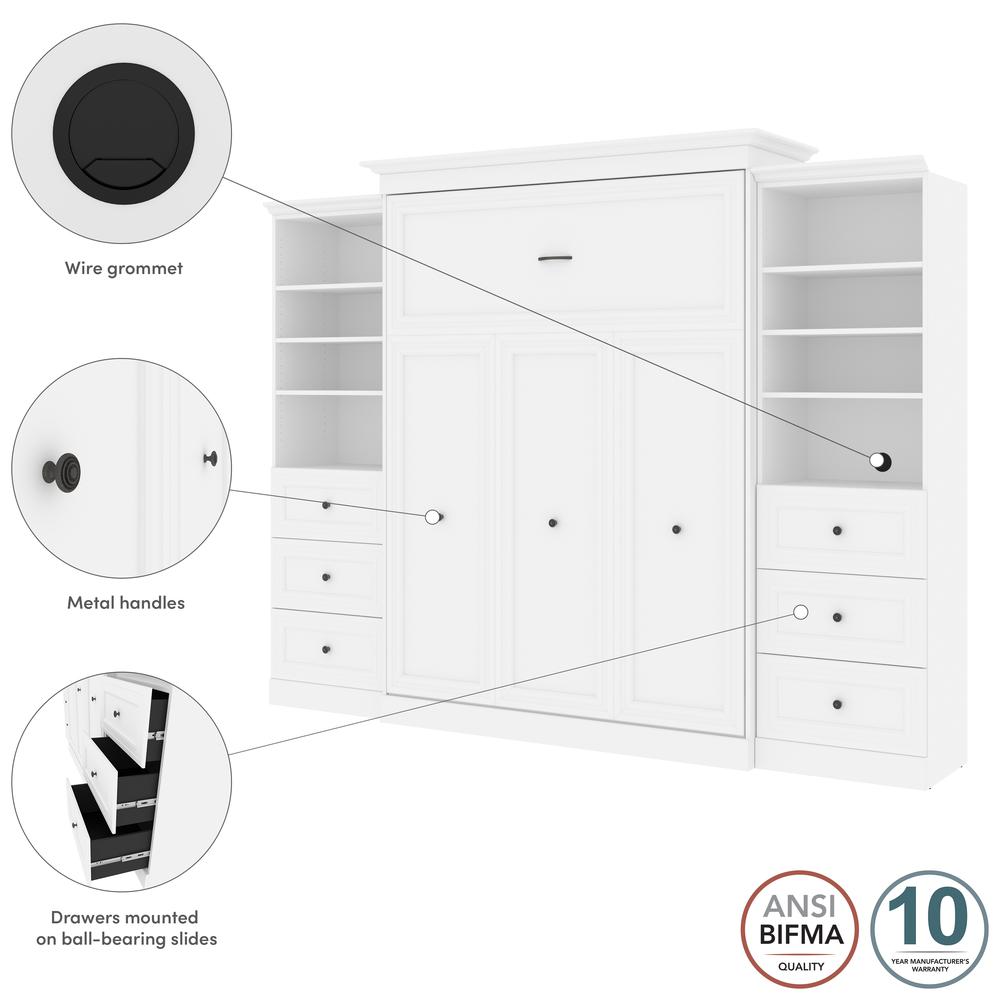 Versatile Queen Murphy Bed and 2 Closet Organizers with Drawers (115W). Picture 9
