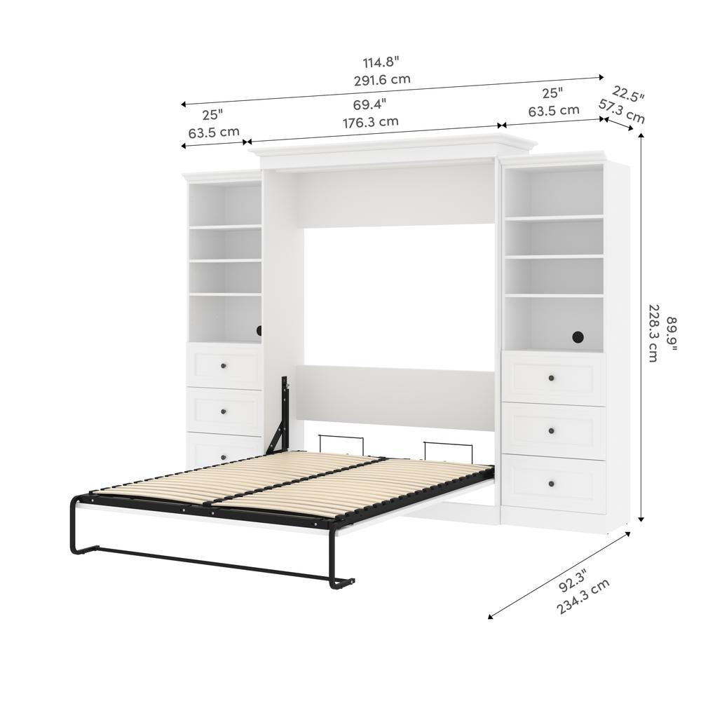 Versatile Queen Murphy Bed and 2 Closet Organizers with Drawers (115W). Picture 12